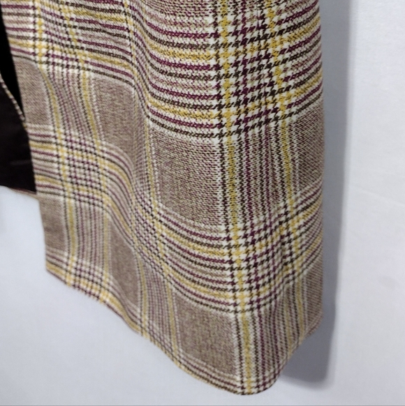 Vince Camuto Plaid Two Tone Double-Breasted Blazer Women's 4 Brown Office Career - Picture 5 of 10